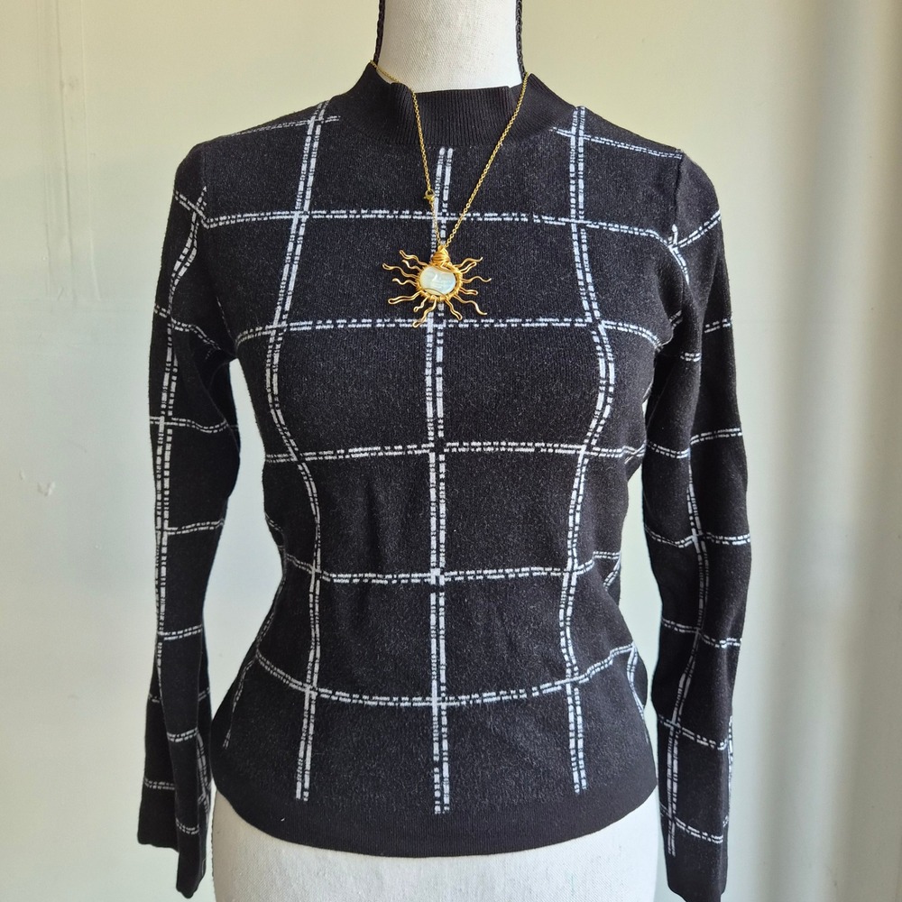 H&M Mock Neck Sweater Women XS Dark Academia Preppy Whimsigoth Grunge Minimalist